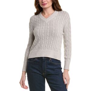 Alashan Cashmere Womens Hazel Lurex Cable Cashmere-Blend Sweater, Beige